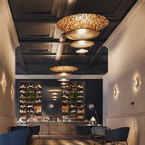 Modern Multi Layered LED Chandelier with Gold Foil Finish for Luxury Interior Lighting