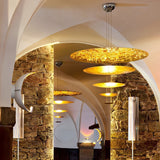 Modern Multi Layered LED Chandelier with Gold Foil Finish for Luxury Interior Lighting