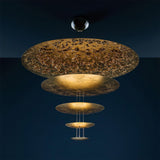 Modern Multi Layered LED Chandelier with Gold Foil Finish for Luxury Interior Lighting