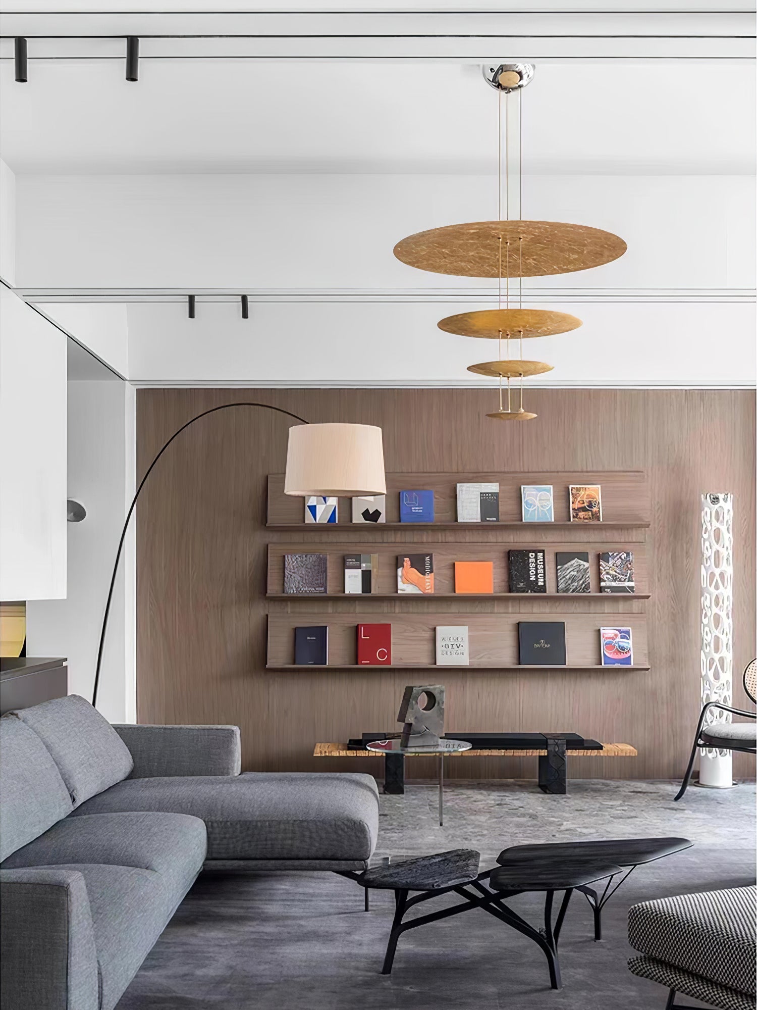 Modern Multi Layered LED Chandelier with Gold Foil Finish for Luxury Interior Lighting