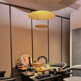 Modern Multi Layered LED Chandelier with Gold Foil Finish for Luxury Interior Lighting