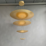 Modern Multi Layered LED Chandelier with Gold Foil Finish for Luxury Interior Lighting