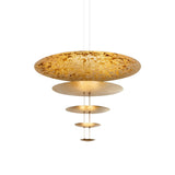Modern Multi Layered LED Chandelier with Gold Foil Finish for Luxury Interior Lighting