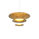 Modern Multi Layered LED Chandelier with Gold Foil Finish for Luxury Interior Lighting