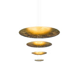 Modern Multi Layered LED Chandelier with Gold Foil Finish for Luxury Interior Lighting