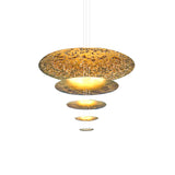 Modern Multi Layered LED Chandelier with Gold Foil Finish for Luxury Interior Lighting
