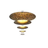 Modern Multi Layered LED Chandelier with Gold Foil Finish for Luxury Interior Lighting
