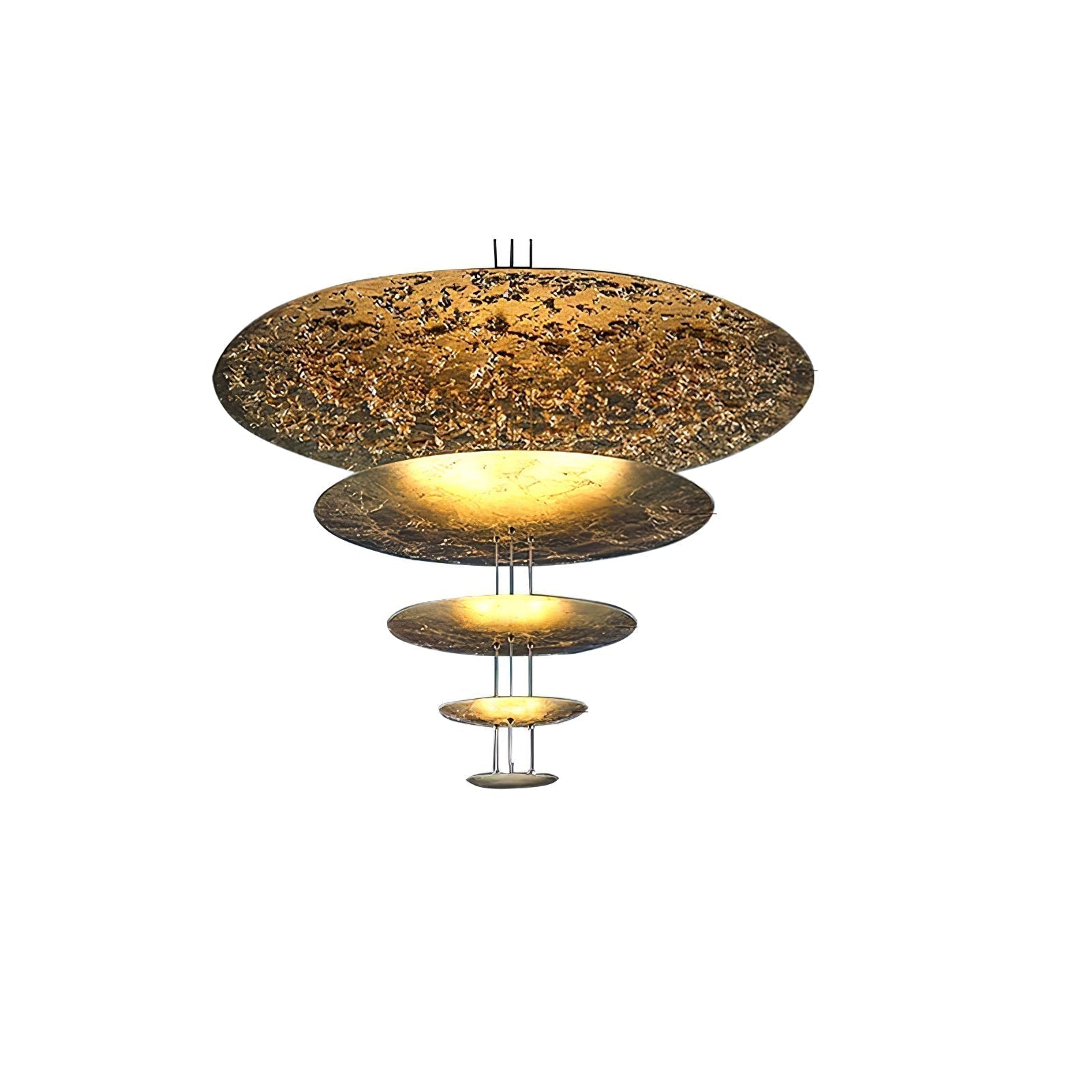 Modern Multi Layered LED Chandelier with Gold Foil Finish for Luxury Interior Lighting