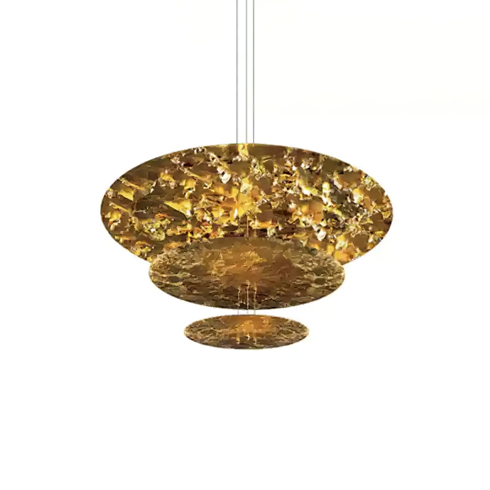 Modern Multi Layered LED Chandelier with Gold Foil Finish for Luxury Interior Lighting