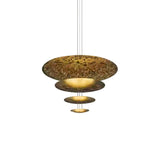 Modern Multi Layered LED Chandelier with Gold Foil Finish for Luxury Interior Lighting