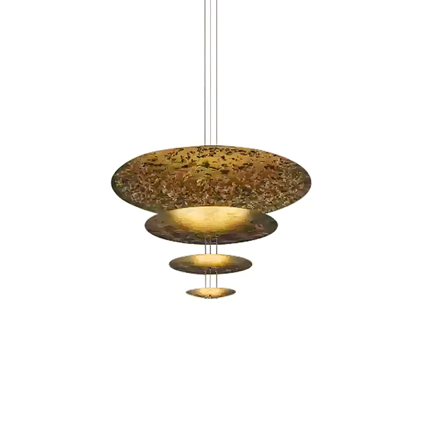 Modern Multi Layered LED Chandelier with Gold Foil Finish for Luxury Interior Lighting