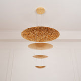 Modern Multi Layered LED Chandelier with Gold Foil Finish for Luxury Interior Lighting