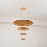 Modern Multi Layered LED Chandelier with Gold Foil Finish for Luxury Interior Lighting