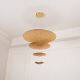 Modern Multi Layered LED Chandelier with Gold Foil Finish for Luxury Interior Lighting