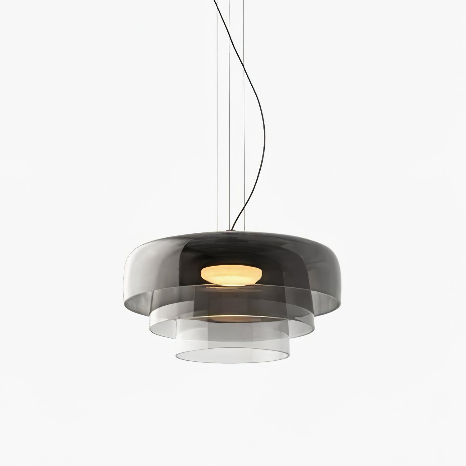 Modern Multi Level Glass Pendant Light LED Ceiling Fixture for Home and Office