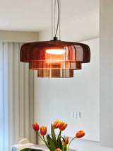 Modern Multi Level Glass Pendant Light LED Ceiling Fixture for Home and Office