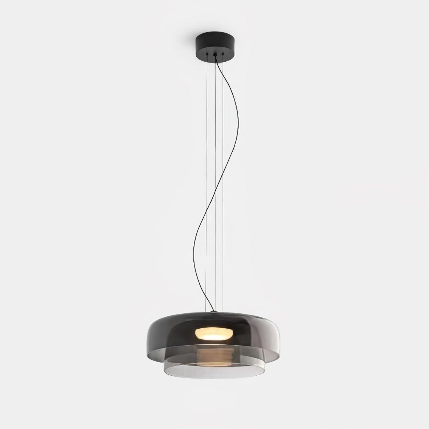 Modern Multi Level Glass Pendant Light LED Ceiling Fixture for Home and Office