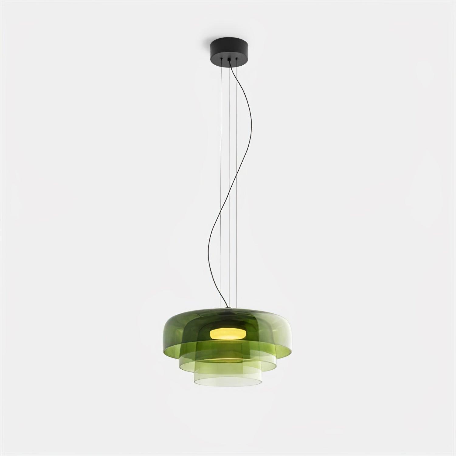 Modern Multi Level Glass Pendant Light LED Ceiling Fixture for Home and Office