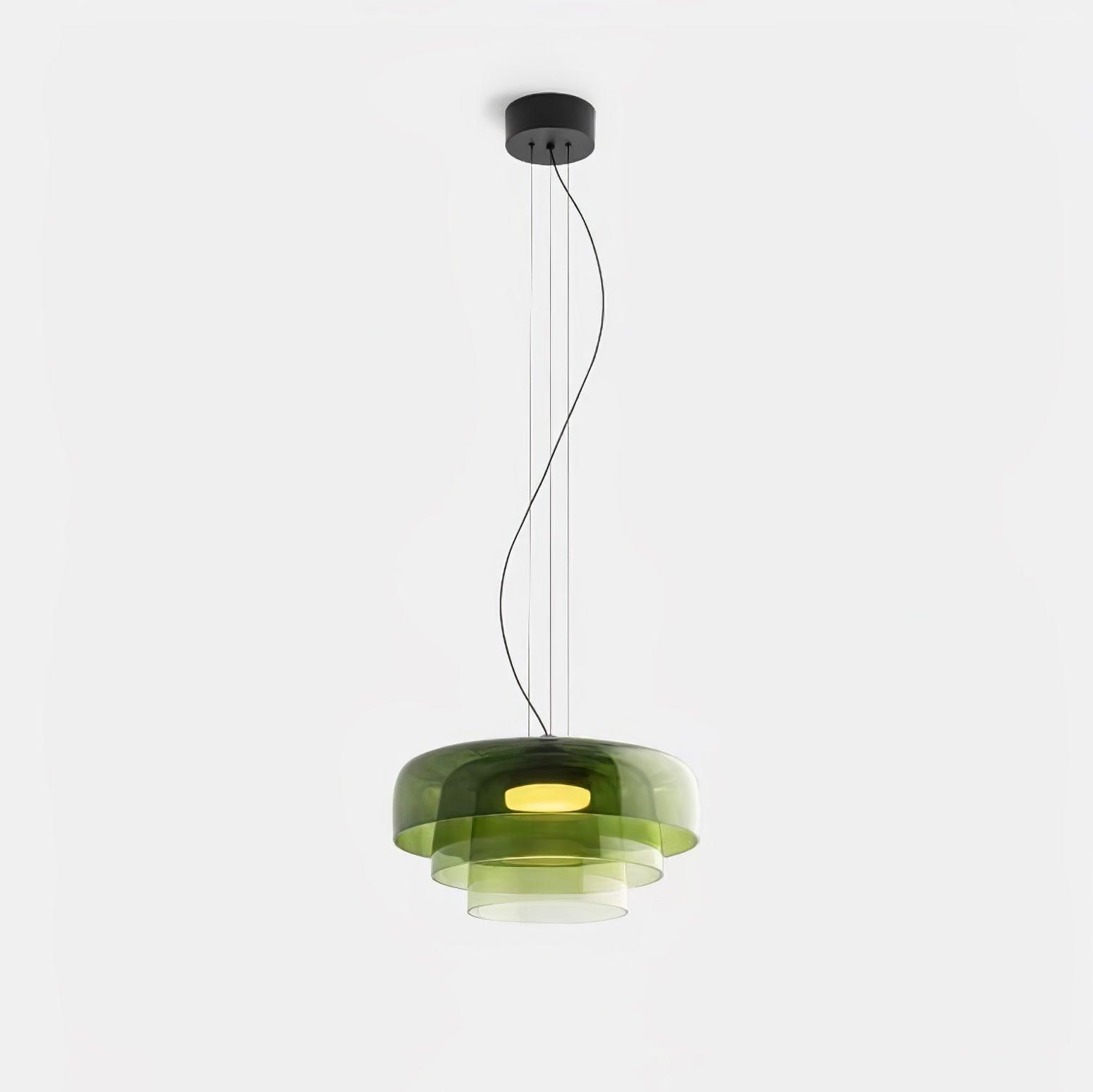 Modern Multi Level Glass Pendant Light LED Ceiling Fixture for Home and Office