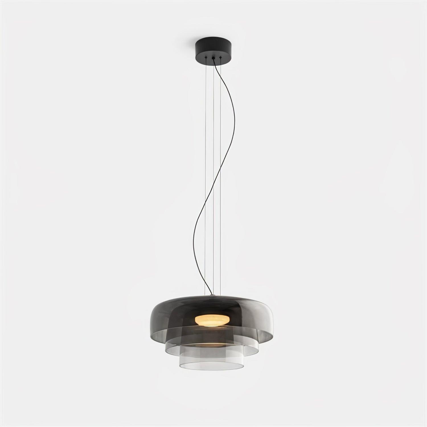 Modern Multi Level Glass Pendant Light LED Ceiling Fixture for Home and Office