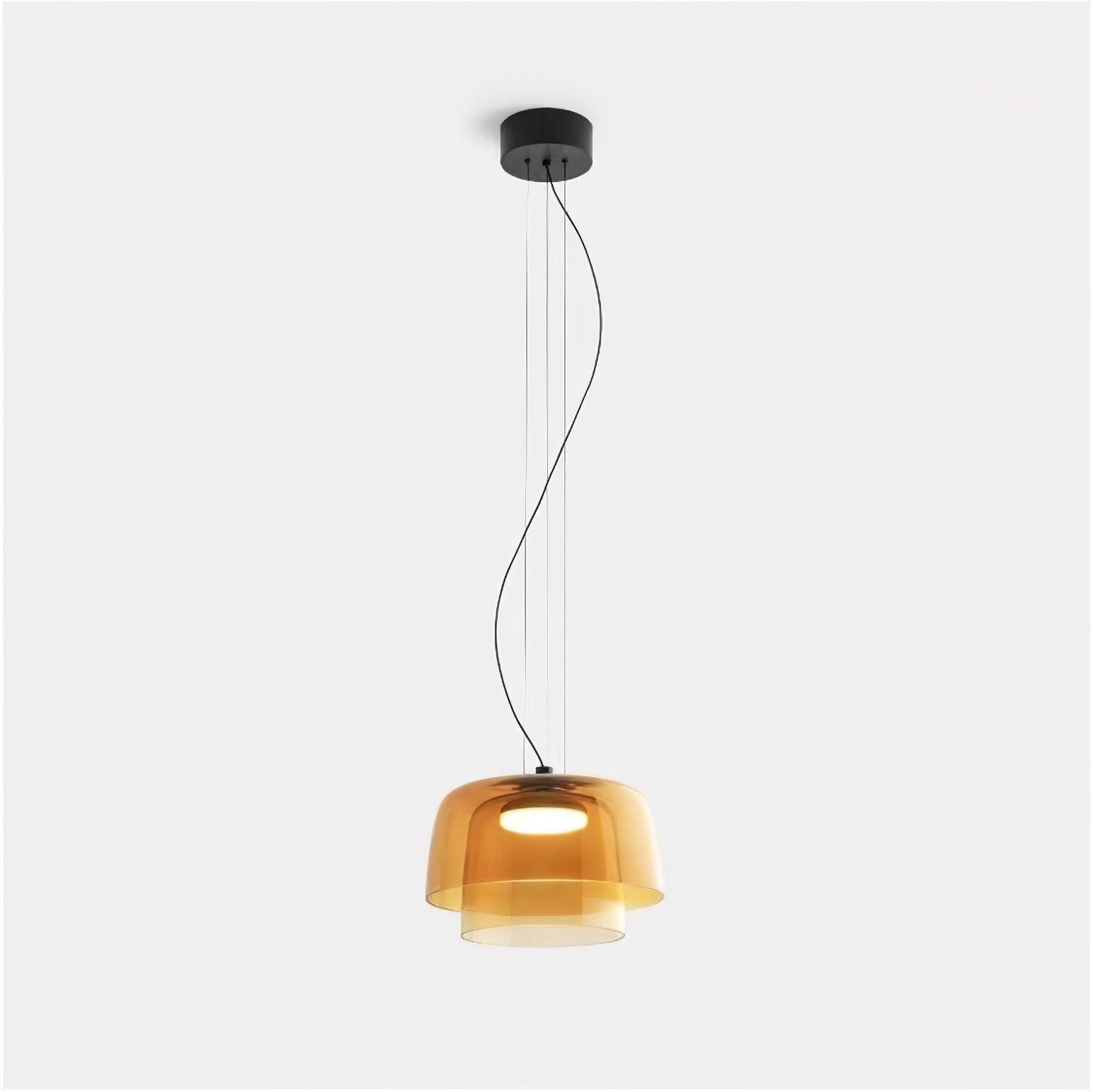 Modern Multi Level Glass Pendant Light LED Ceiling Fixture for Home and Office