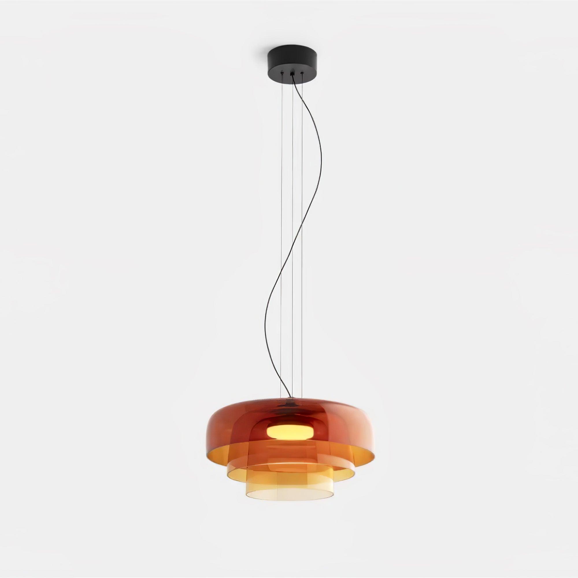 Modern Multi Level Glass Pendant Light LED Ceiling Fixture for Home and Office