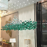Modern Multicolor Crystal Stone LED Chandelier for Luxury Interior Lighting and Large Spaces