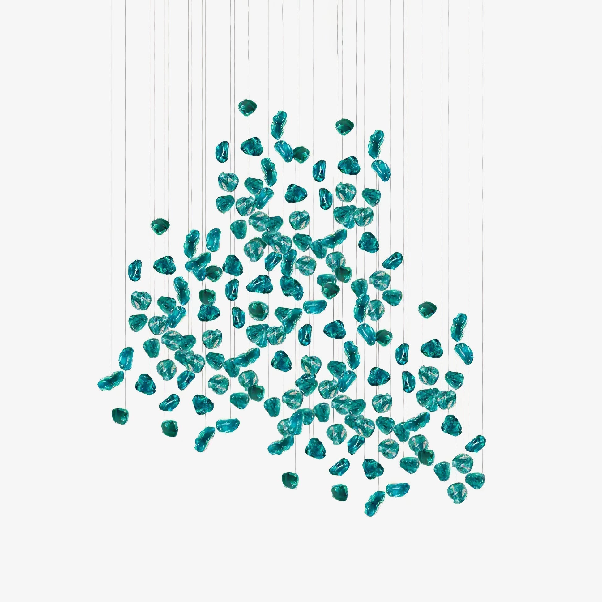 Modern Multicolor Crystal Stone LED Chandelier for Luxury Interior Lighting and Large Spaces