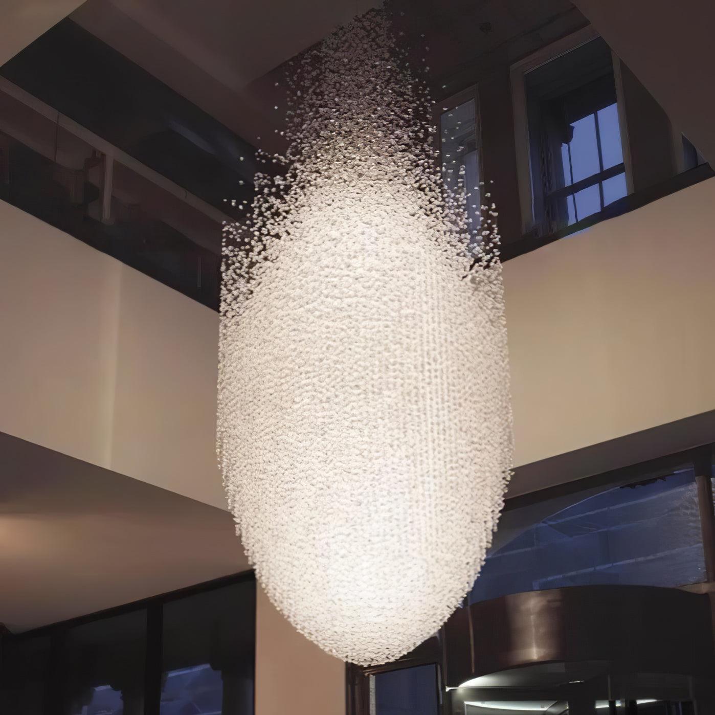 Modern Multicolor Crystal Stone LED Chandelier for Luxury Interior Lighting and Large Spaces