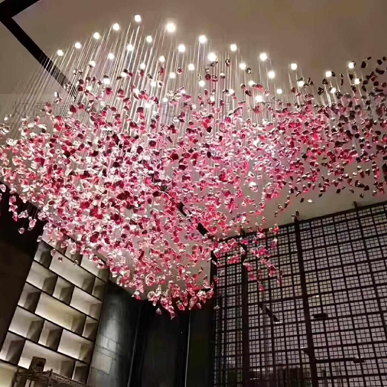 Modern Multicolor Crystal Stone LED Chandelier for Luxury Interior Lighting and Large Spaces