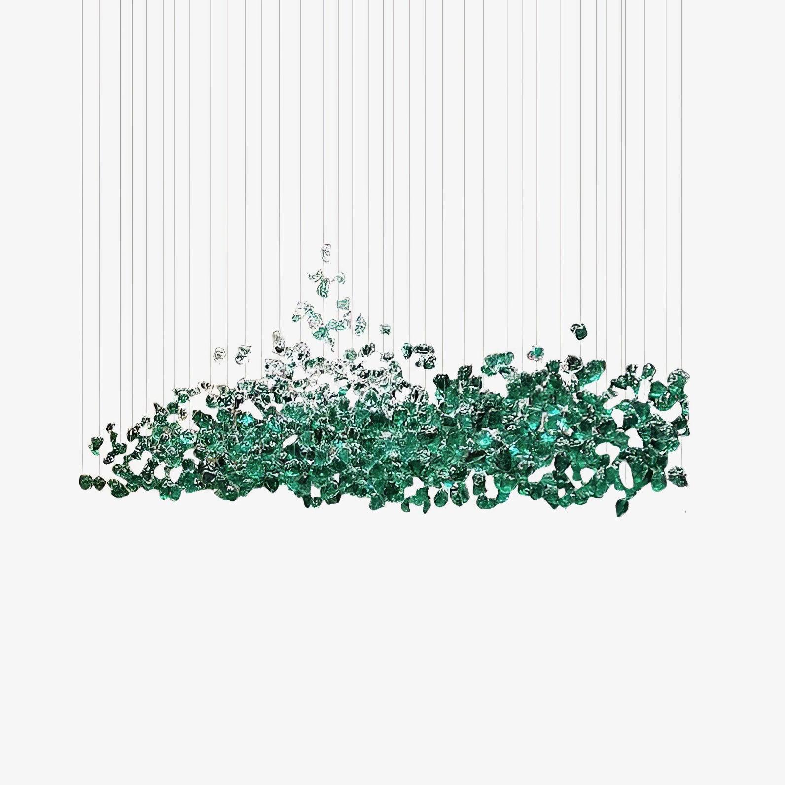 Modern Multicolor Crystal Stone LED Chandelier for Luxury Interior Lighting and Large Spaces