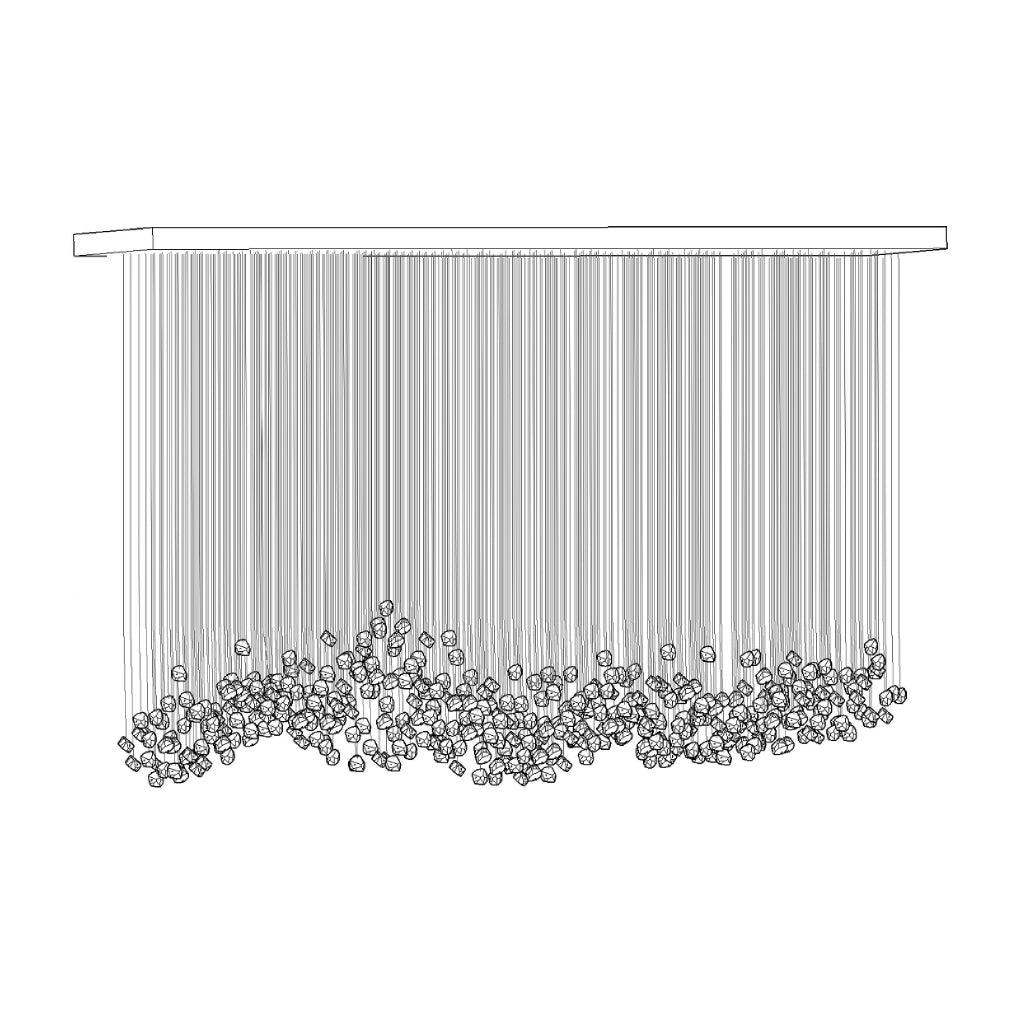 Modern Multicolor Crystal Stone LED Chandelier for Luxury Interior Lighting and Large Spaces