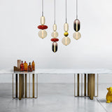 Modern Multicolored Candied Glass Pendant Light with Adjustable LED Ceiling Fixture