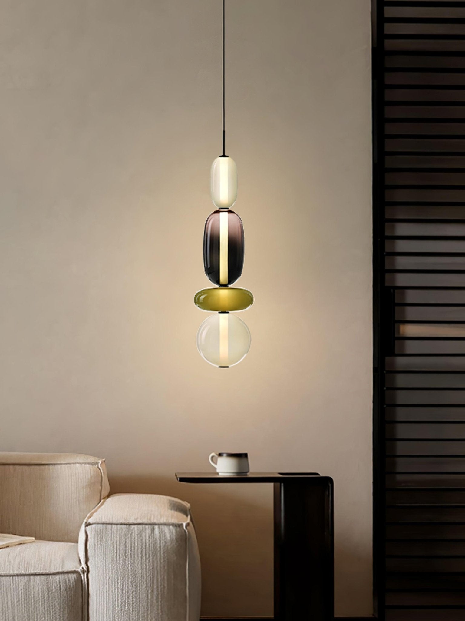 Modern Multicolored Candied Glass Pendant Light with Adjustable LED Ceiling Fixture