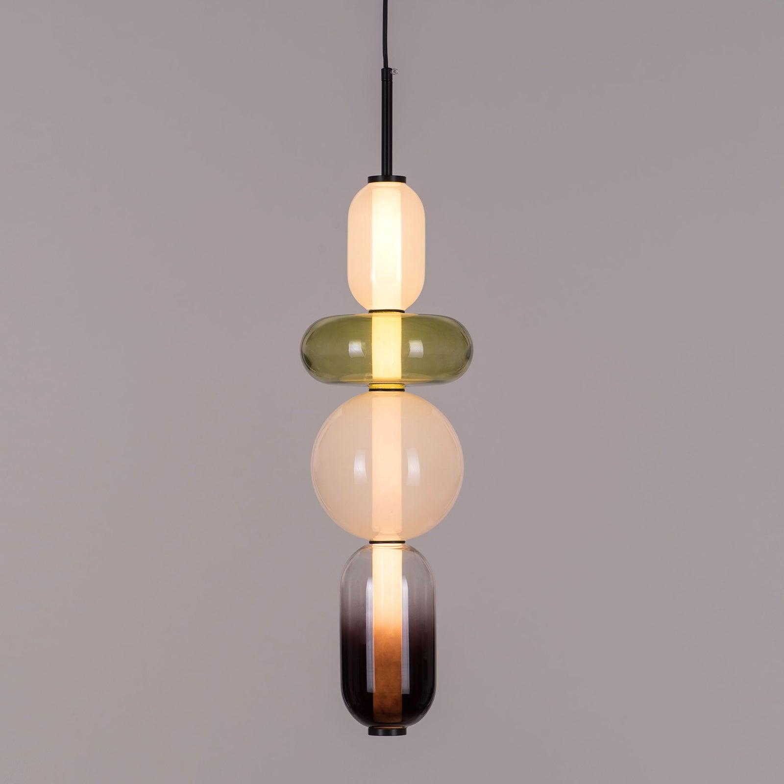 Modern Multicolored Candied Glass Pendant Light with Adjustable LED Ceiling Fixture