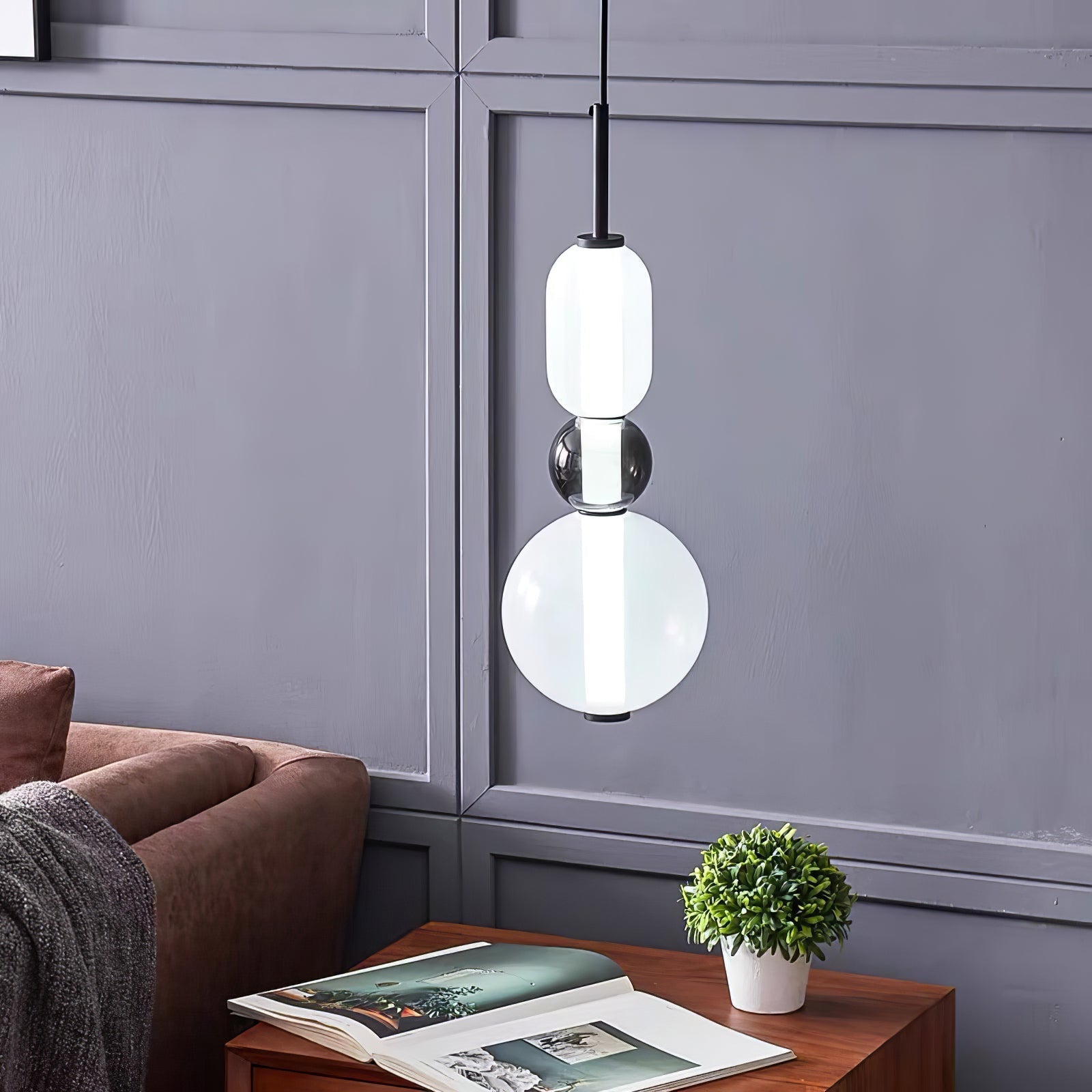 Modern Multicolored Candied Glass Pendant Light with Adjustable LED Ceiling Fixture