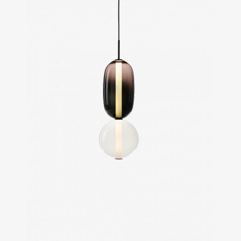 Modern Multicolored Candied Glass Pendant Light with Adjustable LED Ceiling Fixture