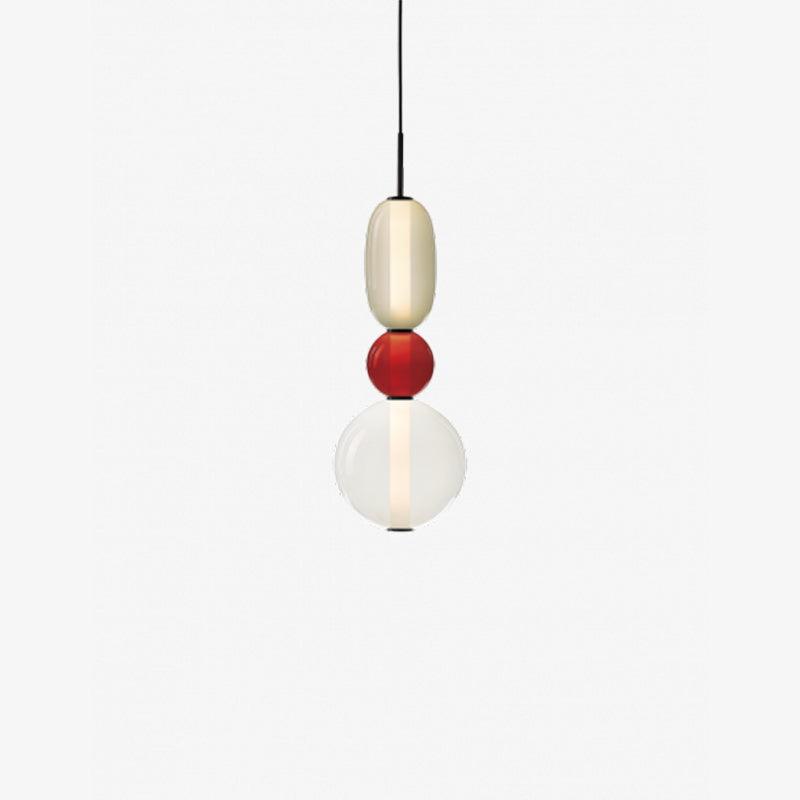 Modern Multicolored Candied Glass Pendant Light with Adjustable LED Ceiling Fixture