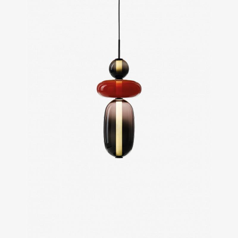 Modern Multicolored Candied Glass Pendant Light with Adjustable LED Ceiling Fixture