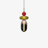 Modern Multicolored Candied Glass Pendant Light with Adjustable LED Ceiling Fixture