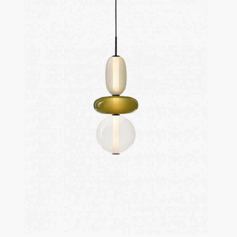 Modern Multicolored Candied Glass Pendant Light with Adjustable LED Ceiling Fixture