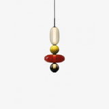 Modern Multicolored Candied Glass Pendant Light with Adjustable LED Ceiling Fixture