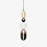 Modern Multicolored Candied Glass Pendant Light with Adjustable LED Ceiling Fixture