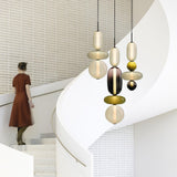 Modern Multicolored Candied Glass Pendant Light with Adjustable LED Ceiling Fixture