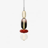 Modern Multicolored Candied Glass Pendant Light with Adjustable LED Ceiling Fixture