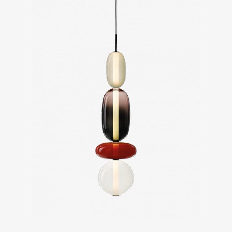 Modern Multicolored Candied Glass Pendant Light with Adjustable LED Ceiling Fixture