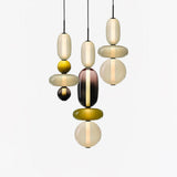 Modern Multicolored Candied Glass Pendant Light with Adjustable LED Ceiling Fixture