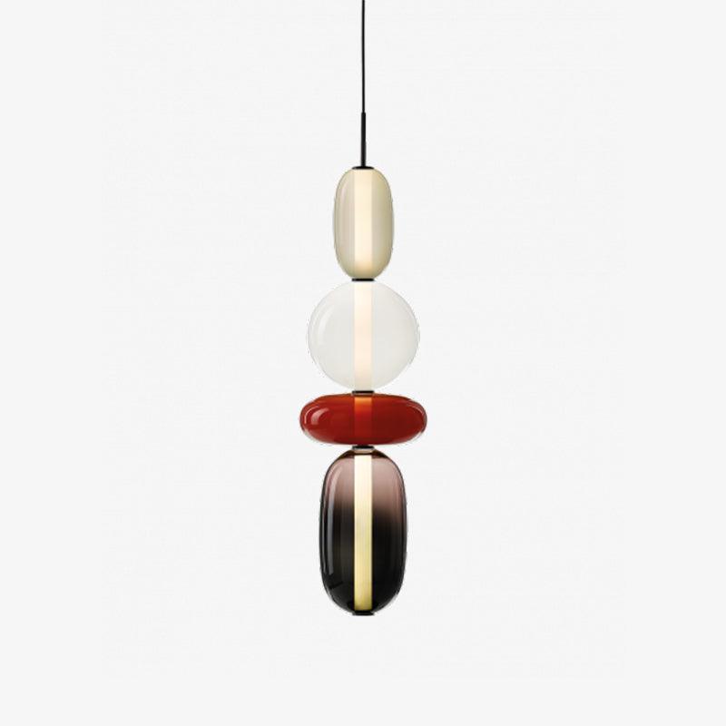 Modern Multicolored Candied Glass Pendant Light with Adjustable LED Ceiling Fixture