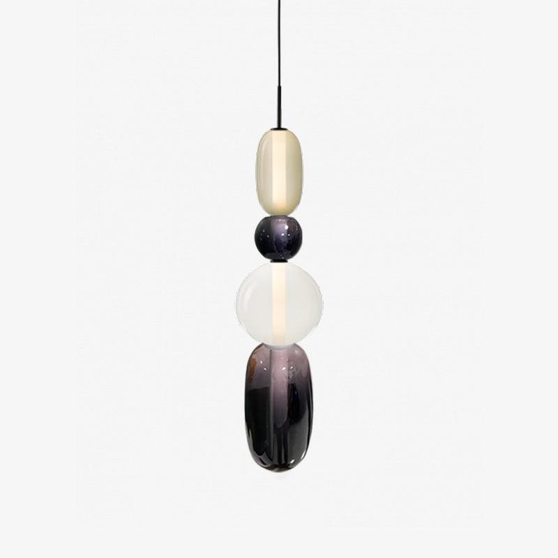 Modern Multicolored Candied Glass Pendant Light with Adjustable LED Ceiling Fixture