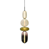 Modern Multicolored Candied Glass Pendant Light with Adjustable LED Ceiling Fixture